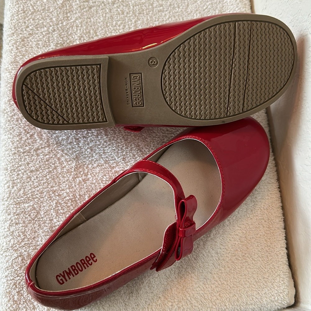 NWOT GYMBOREE Shiny Red Mary Jane Dress Shoes Size 3 - Picture 4 of 13